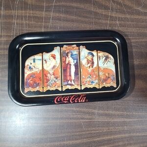 1990 Coca Cola Replica Oval 1923 Four Seasons Art Tray Display